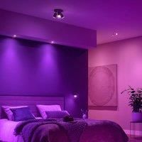 Philips Hue White & Color Ambiance Centura Round downlights 1 Pack, dimmable Ceiling Lights for Hue Lighting System with 16 Million Colours, Intelligent Light Control via Voice and app, Black.