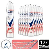 Sure Nonstop Protection Uplifting & Fresh Anti-Perspirant Aerosol Women/'s Deodorant Spray with Body Heat Activated technology for 72 hour protection against sweat and odour 250 ml