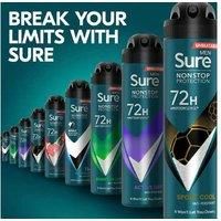Sure Men Sport Cool Nonstop Protection MotionSense technology anti-perspirant deodorant spray Anti-perspirant Deodorant Aerosol 72h protection against sweat and odour 6 x 150 ml