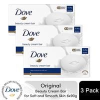 Dove Original Beauty Cream Bar (6 x 90g) - Ultimate Deep Moisture for Soft Skin