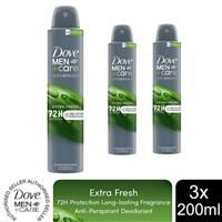 Dove Men+Care Advanced Extra Fresh Anti-Perspirant Aerosol Deodorant Spray with Triple Action technology & ¼ moisturising cream for 72 hour sweat and odour protection 200 ml