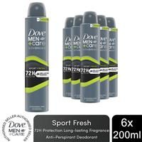 Dove Men+Care Advanced Sport Fresh Anti-Perspirant Aerosol Deodorant Spray with Triple Action technology & ¼ moisturising cream for 72 hour sweat and odour protection 200 ml