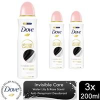 Dove Advanced Care Invisible Care Anti-perspirant Deodorant with Triple Moisturising technology Spray for 72 hour protection and no white marks or yellow stains 200 ml