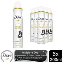 3x Dove Advanced Care Antiperspirant Deodorant Spray 72H Invisible Dry, 200 ml
