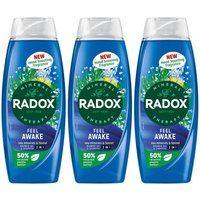 Radox Mineral Therapy Feel Awake 2-in-1 body wash & shampoo shower gel with a sea mineral & fennel fragrance for a refreshing shower experience 6x 450 ml