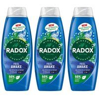 Radox Mineral Therapy Feel Awake Men 2in1 Body Wash & Shampoo For Men with Fennel & Sea Minerals Scent - 675ml (Pack of 6)