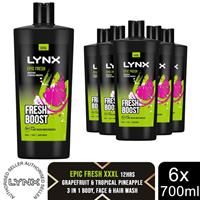 Lynx Epic Fresh Shower Gel Grapefruit & Tropical Pineapple Scent, 700ml