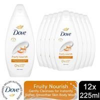 Dove Fruity Nourish Body Wash Body Cleanser Shower Gel With Plant-Based Moisturisers For Softer, Smoother Skin After One Shower 225 Ml