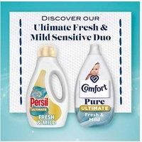 Comfort Pure Ultimate Fresh & Mild Ultra-Concentrated Fabric Conditioner dermatologically tested fabric softener gentle next to sensitive skin 58 washes (870 ml) - Multipack of 6