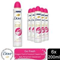 Dove Advanced Go Care Fresh Dragonfruit & Coconut Cream Anti-Perspirant Aerosol Deodorant Spray for women, with pro-ceramide technology for 72 hour sweat protection 200 ml