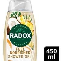 Radox Mineral Therapy Feel Nourished Shower Gel Body Wash uniquely blended with minerals, herbs and a coconut & pineapple scent for a mood-boosting experience 450 ml