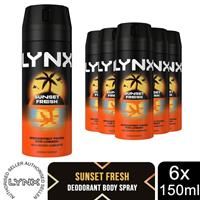 Lynx Sunset Fresh Aerosol Body Spray Men/'s Deodorant Spray with a mango & mandarin scent for long-lasting fragrance + 48-hour all-over freshness 150 ml