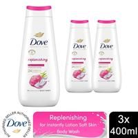 Dove Advanced Care Replenishing Body Wash shower gel with dragon fruit & coconut cream extracts for instantly lotion-soft skin 400 ml