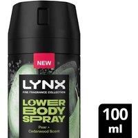 Lynx Fine Fragrance Collection Pear + Cedarwood Lower Body Spray premium light deodorant spray for 72 hours of freshness 100 ml