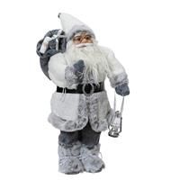 Kaemingk White Standing Santa Father Christmas figure Decoration - 45cm