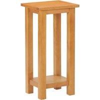 vidaXL Solid Oak Wood Side Table - Brown Rectangular Bedside Cabinet/Nightstand with Shelf for Bedroom, Living Room, Hallway - 27x24x55 cm