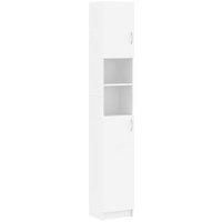 Bathroom Cabinet Cupboard Storage Rack Washer Shelf Engineered Wood vidaXL