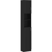 vidaXL Bathroom Cabinet Black 32x25.5x190 cm Engineered Wood