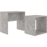 vidaXL 2-Piece Nesting Coffee Table Set - Chic Concrete Grey Engineered Wood Tables with Storage for Living Room, Bedroom or Office