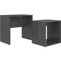 Vidaxl Coffee Table Set High Gloss Grey 48X30X45 Cm Engineered Wood