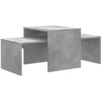 vidaXL Elegant Concrete Grey Coffee Table Set - Engineered Wood Construction, Nesting Design for Space-saving, Versatile Use in Living Room