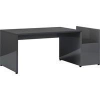 vidaXL High Gloss Grey Coffee Table | Modern Geometric Shape | Convenient Side Storage | Easy-to-Assemble | Engineered Wood