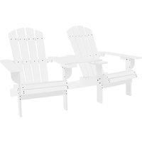 Garden Adirondack Chairs with Tea Table Outdoor Chair Solid Fir Wood vidaXL