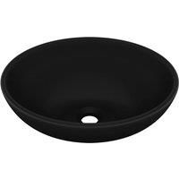 vidaXL Luxury Ceramic Oval Basin - Matt Black