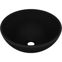 VidaXL Luxury Ceramic Round Bathroom Basin - Matt Black