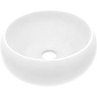 vidaXL Luxury Round Ceramic Wash Basin - Matt White