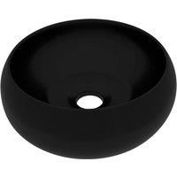 vidaXL Luxury Ceramic Round Wash Basin - Matt Black