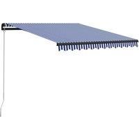 Vidaxl Manual Retractable Awning 350X250 Cm Blue And White