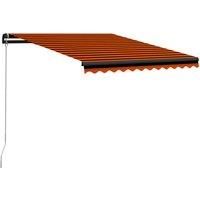 Vidaxl Manual Retractable Awning 350X250 Cm Orange And Brown
