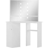 Corner Dressing Table with LED Home Make-up Furniture Multi Colours vidaXL
