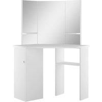 Vidaxl Corner Dressing Table Cosmetic Table Make-up Table White