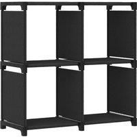 vidaXL 4-Cube Display Shelf Black 69x30x72.5 cm Fabric