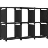 vidaXL - 6-Cube Display Shelf/Storage Rack with Steel Frame in Black | Durable Fabric Cube Organiser | Ideal for Living Room, Office, and Indoor Display