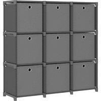 Vidaxl 9-cube Display Shelf With Boxes Grey 103X30X107 5 Cm Fabric