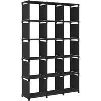 vidaXL furniture for 15 black cube boxes 103x30x175.5 cm fabric