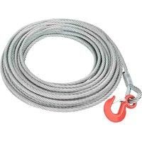 vidaXL Galvanized Steel Wire Rope Cable, 20m Length, 1600kg Rated Capacity, with 11mm Diameter and Safety Sling Hook - Versatile for Hoisting, Binding and DIY tasks