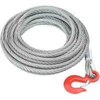 vidaXL Galvanised Steel Wire Rope Cable 20m - 3200kg Capacity with Safety Sling Hook, Ideal for Hoisting, Binding, Grinder, DIY Railing