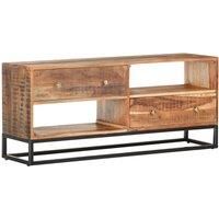 vidaXL TV Cabinet - Industrial Style Media Unit with Drawers, Shelves - Brown, Rough Acacia Wood, Iron, Living Room Furniture