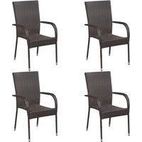 Stackable Outdoor Chairs Stacking Chair Garden Dining Seat Poly Rattan vidaXL