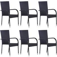 Stackable Outdoor Chairs Stacking Chair Garden Dining Seat Poly Rattan vidaXL