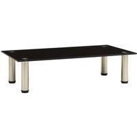 vidaXL Tempered Glass TV Table Stand - Modern Black Media Stand for Living Room and Bedroom - Easy Maintenance TV Cabinet - Durable Stainless Steel Build