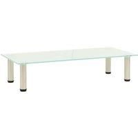 vidaXL Tempered Glass TV Stand - Transparent 80x35x17 cm Modern Entertainment Centre, Sturdy Stainless Steel, Easy Clean