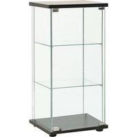 vidaXL Storage Cabinet - Tempered Glass Bookcase - Black Cupboard - Indoor/Living Room/Furniture - Modern Style - Glass/Engineered Wood - 42.5x36.5x86 cm