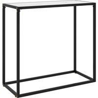 vidaXL Console Table White 80x35x75 cm Tempered Glass
