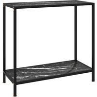 Console Table Black 80 cm Tempered Glass Home Accent Side End Hall Desk vidaXL