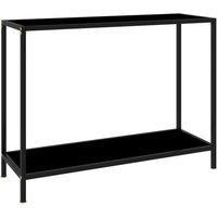 Console Table Black 100 cm Tempered Glass Accent Side End Hall Desk vidaXL